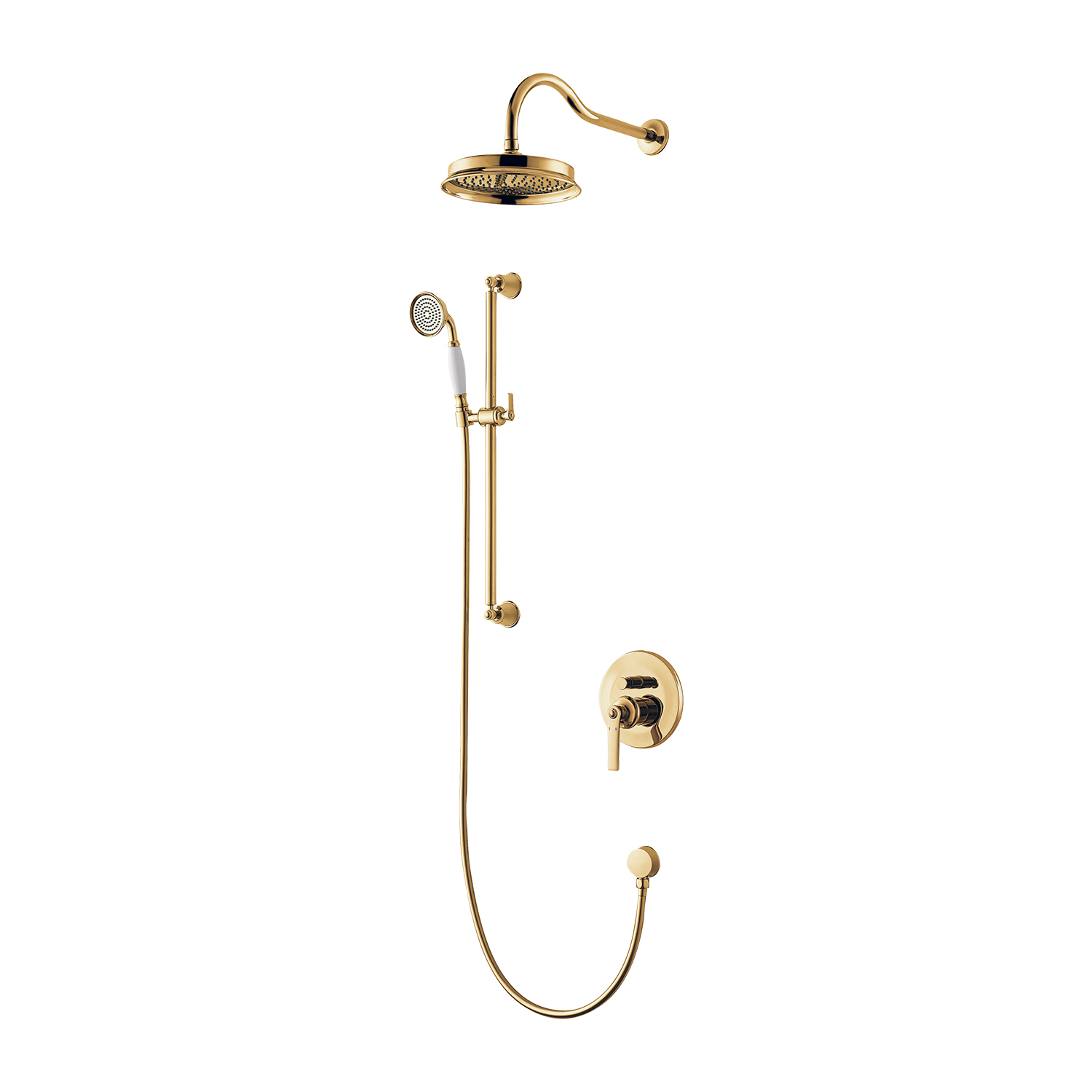 Omnires Armance Duschset Unterputz mit Regenbrause gold SYSAM20GL
