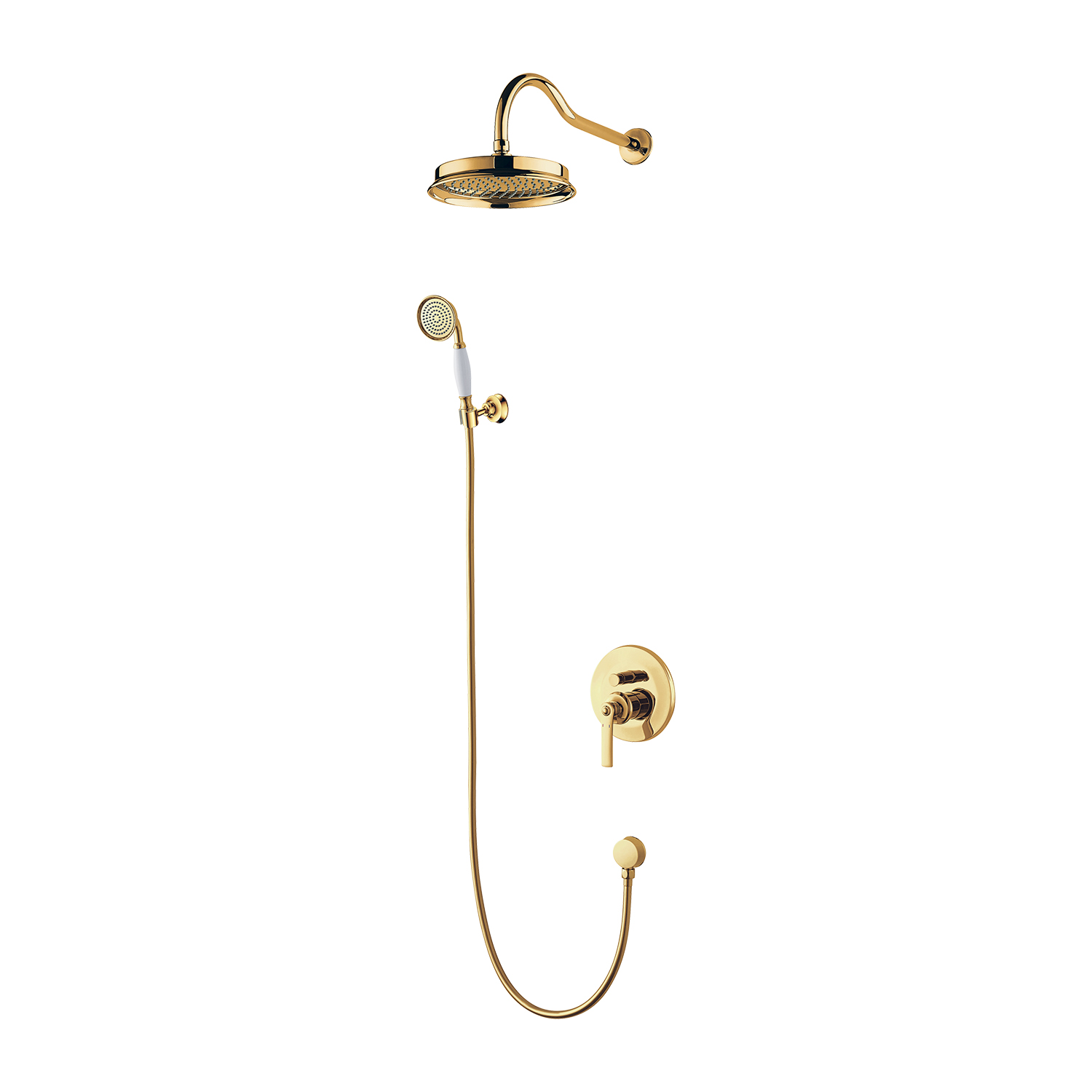 Omnires Armance Duschset Unterputz mit Regenbrause gold SYSAM10GL