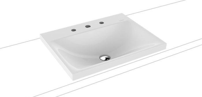 Kaldewei Silenio Waschbecken 60x46 cm rechteckig Aufsatzwaschbecken weiß 903906273001