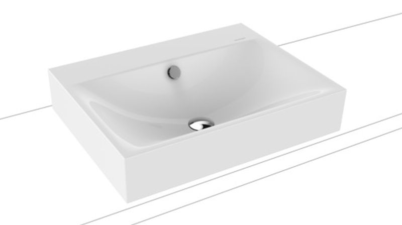 Kaldewei Silenio Waschbecken 60x46 cm rechteckig Aufsatzwaschbecken weiß 904106003001