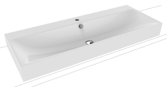Kaldewei Silenio Waschbecken 120x46 cm rechteckig Aufsatzwaschbecken weiß 906406013001