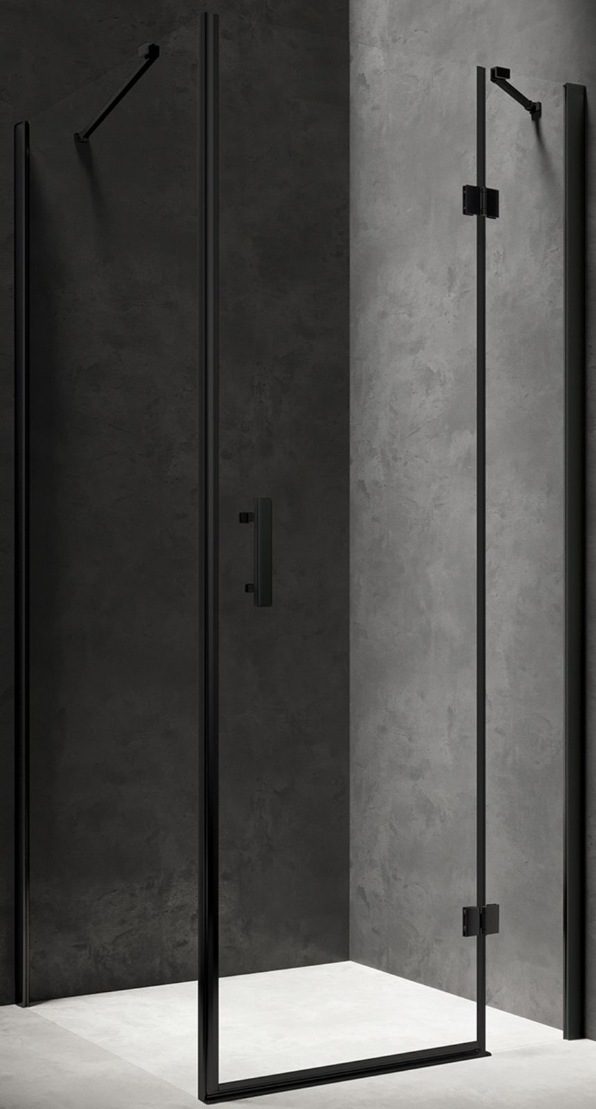 Omnires Manhattan Dusche 120x80 cm rechteckig schwarz Matte/durchsichtiges Glas MH1280BLTR