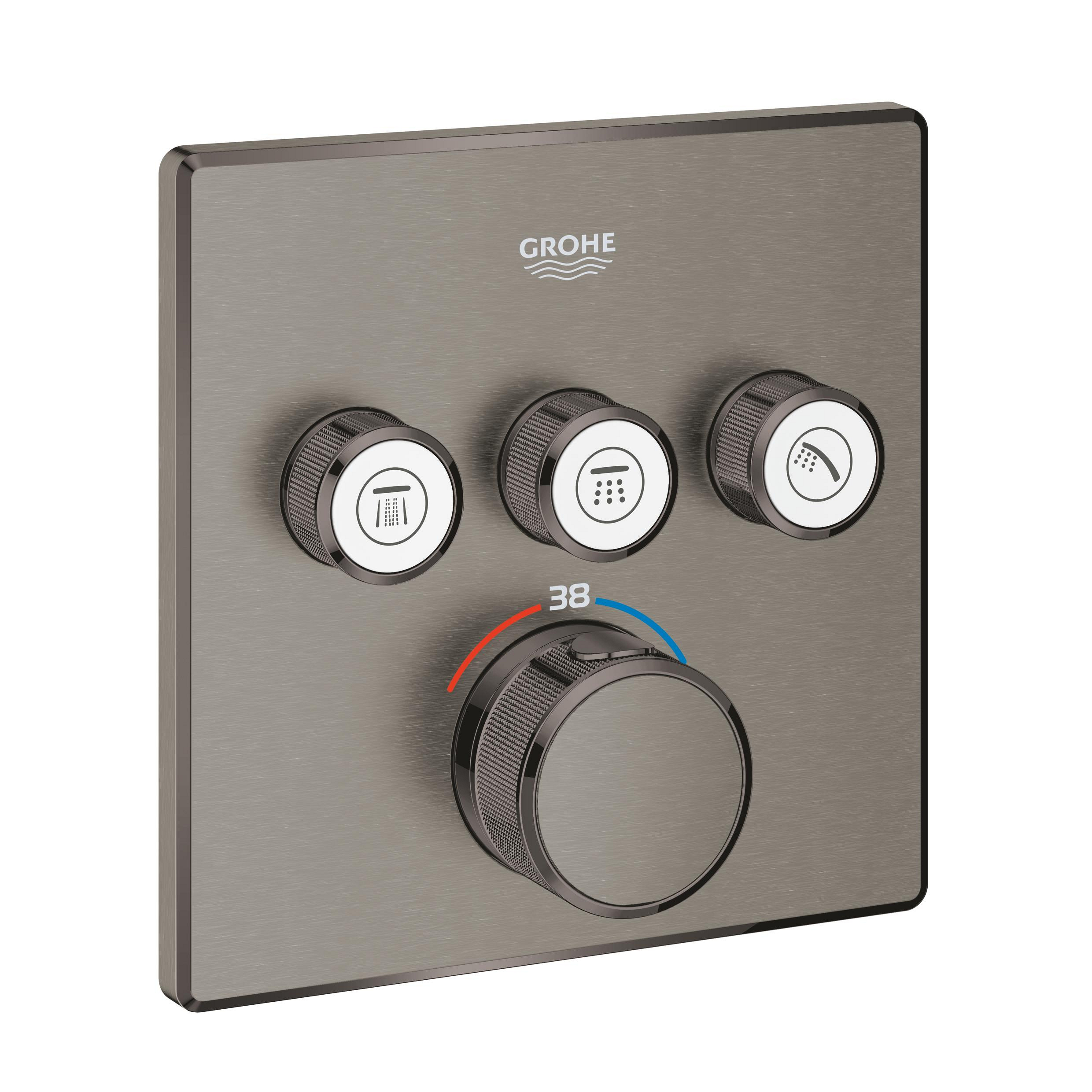 Grohe Grohtherm SmartControl Badewannen- und Duscharmatur Unterputz mit Thermostat Brushed Hard Graphite 29126AL0
