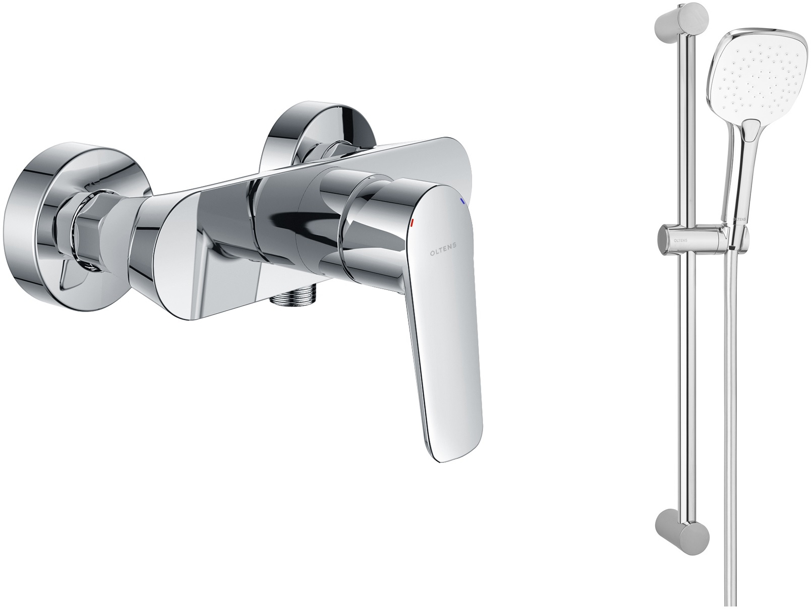 Set Duschbatterie Oltens Vernal 33004100, Duschstange Oltens Alling 37300100, 37102110, 37201100