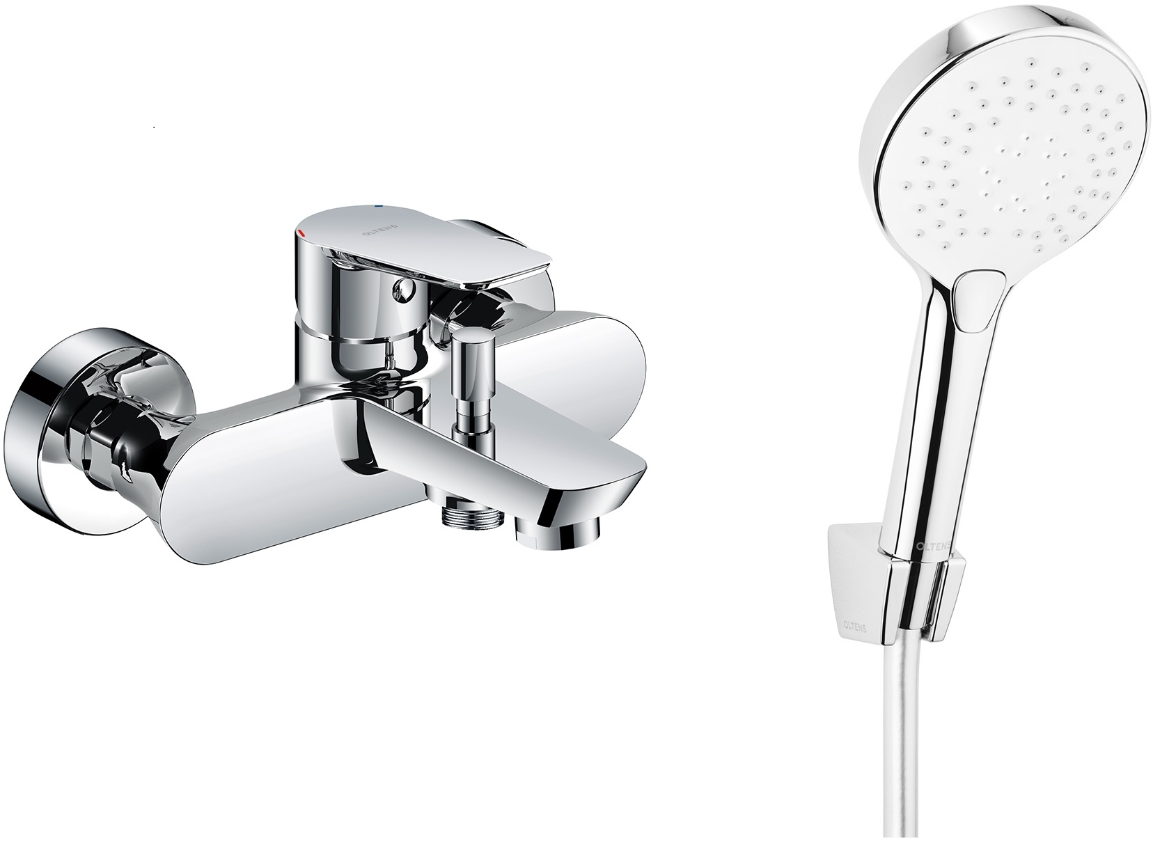 Set Badewannen- und Duscharmatur Oltens Vernal 34004100, Handbrause Oltens Driva EasyClick 37101110, 37200100, 37401100