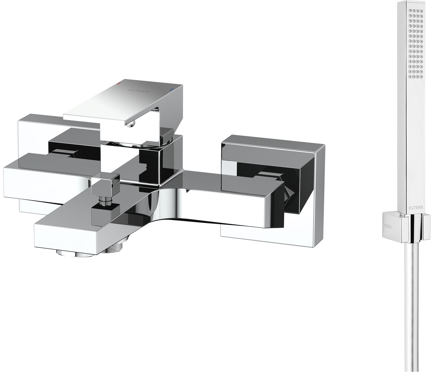 Set Badewannen- und Duscharmatur Oltens Gota 34001100, Handbrause Oltens Sog 37103100, 37200100, 37400100