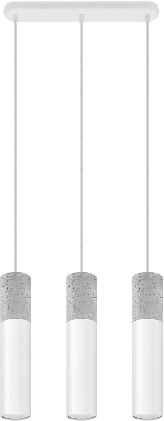 Sollux Lighting Borgio Pendelleuchte 2x40 W weiß-beton SL.0648