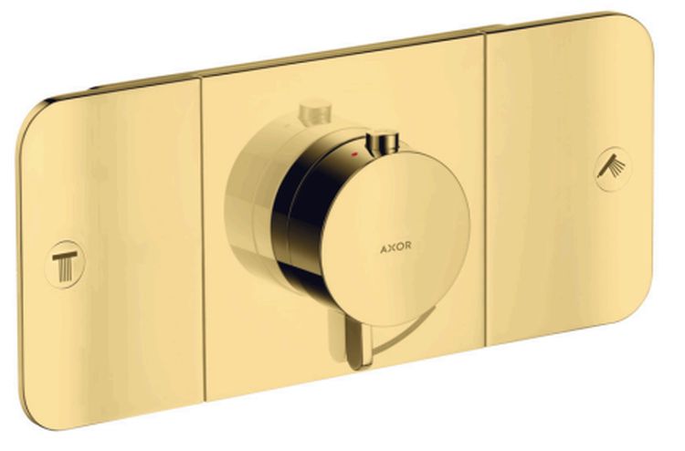 Axor One Badewannen- und Duscharmatur Unterputz mit Thermostat gold 45712990