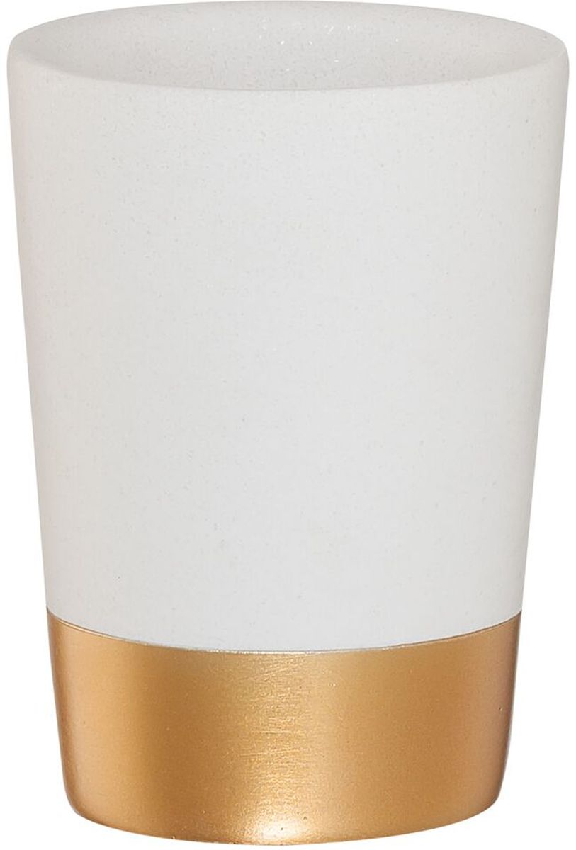 Sealskin Glossy Zahnputzbecher weiß-gold 362320449