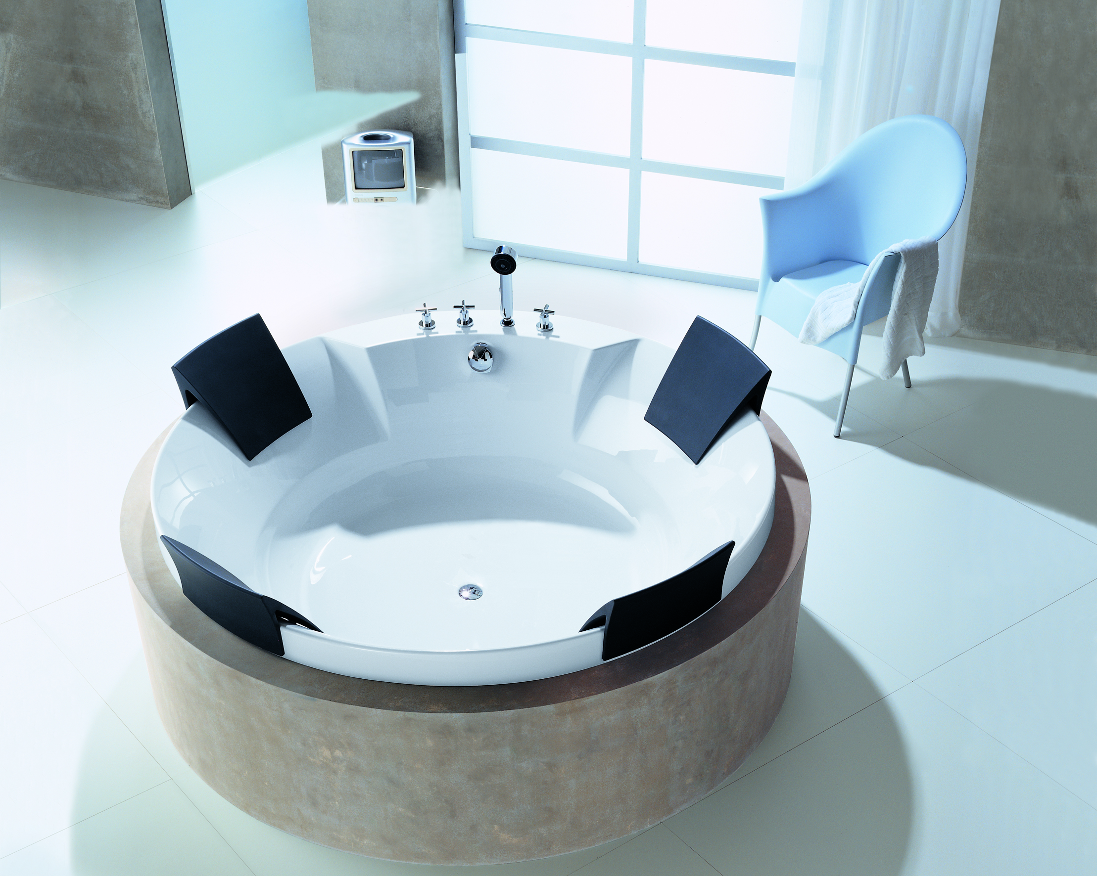 Hoesch Aviva Runde Badewanne 180x180 cm rund weiß 6620.010