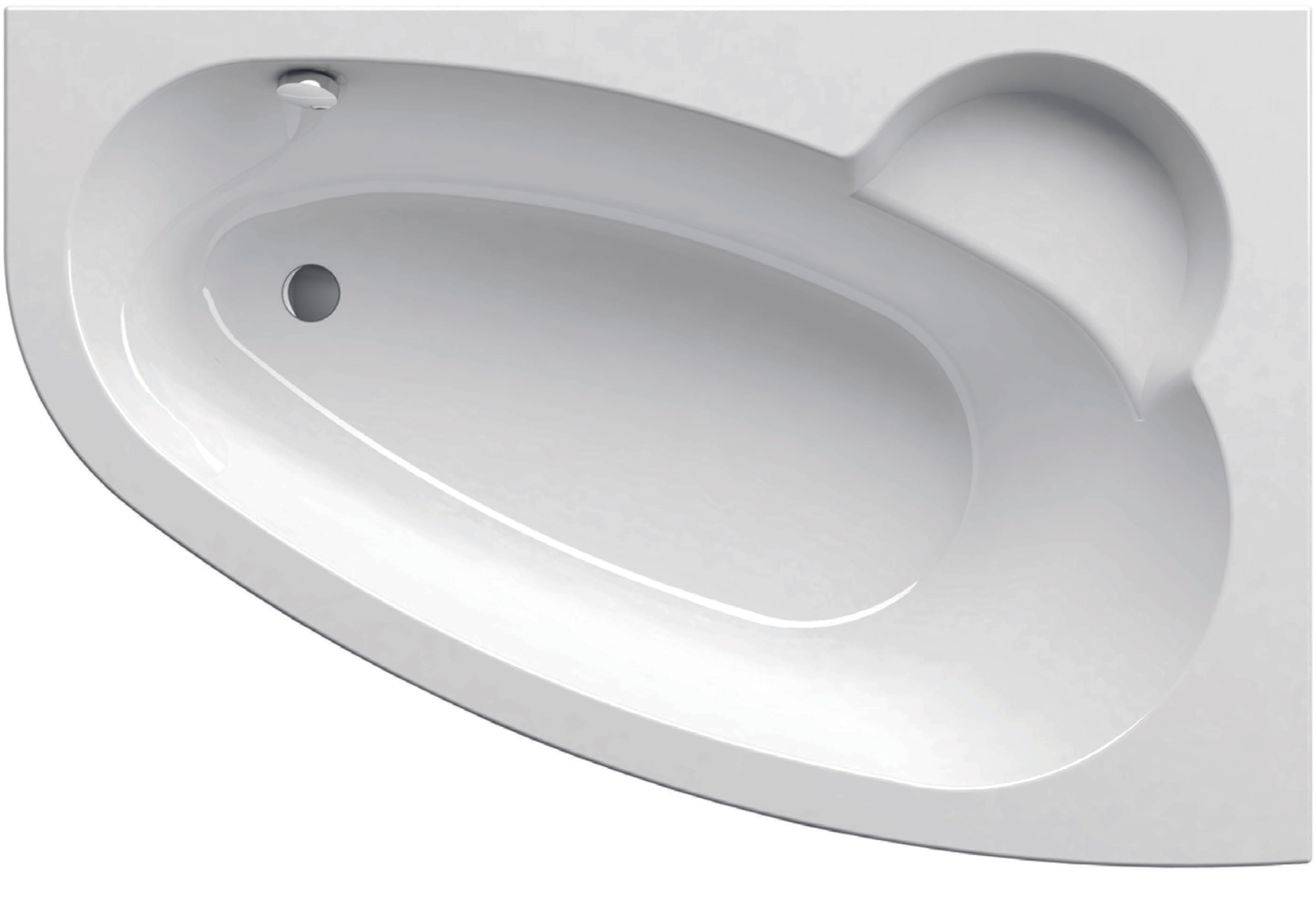Ravak Asymmetric Eckbadewanne 150x100 cm rechtsseitig weiß C451000000