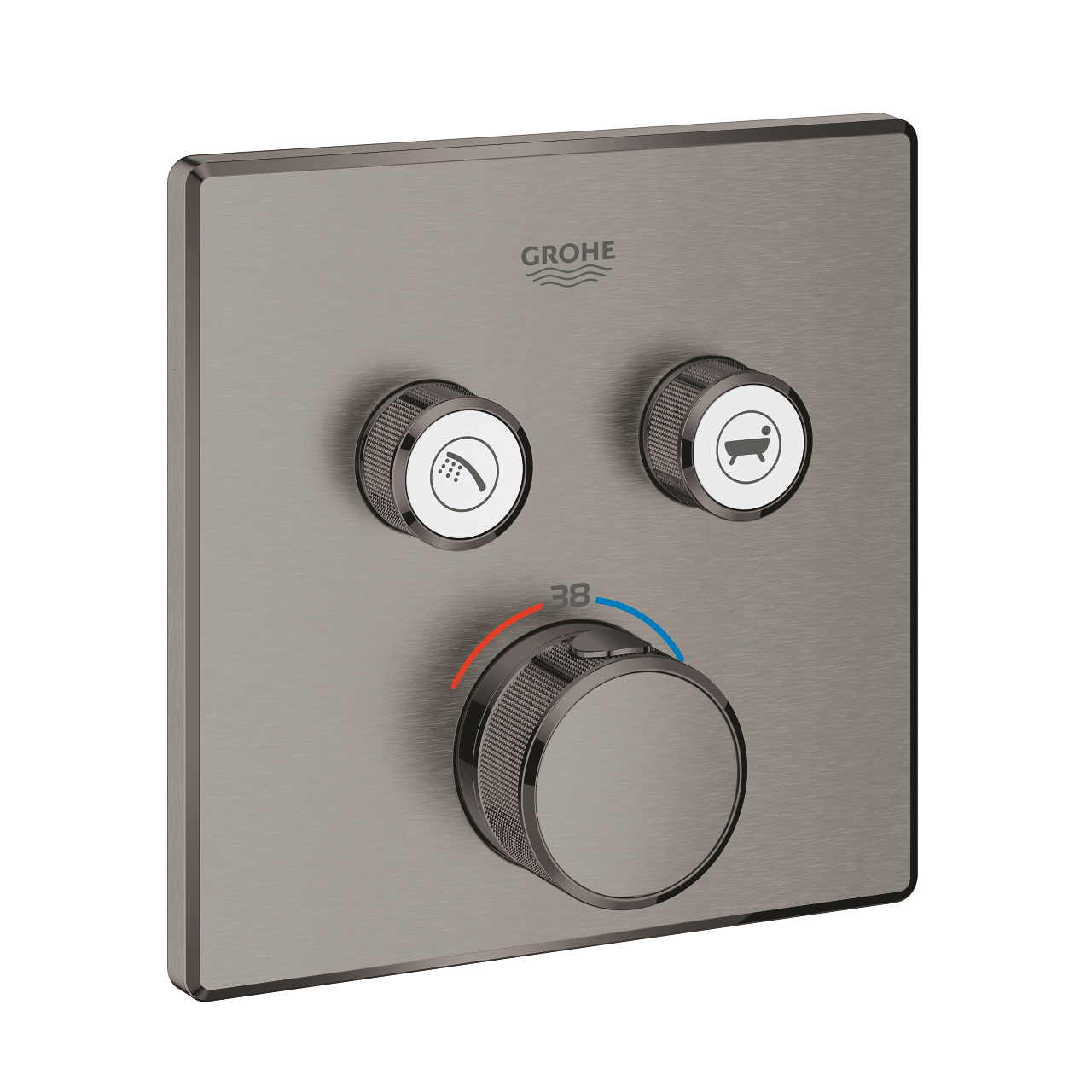 Grohe Grohtherm SmartControl Badewannen- und Duscharmatur Unterputz mit Thermostat Brushed Hard Graphite 29124AL0