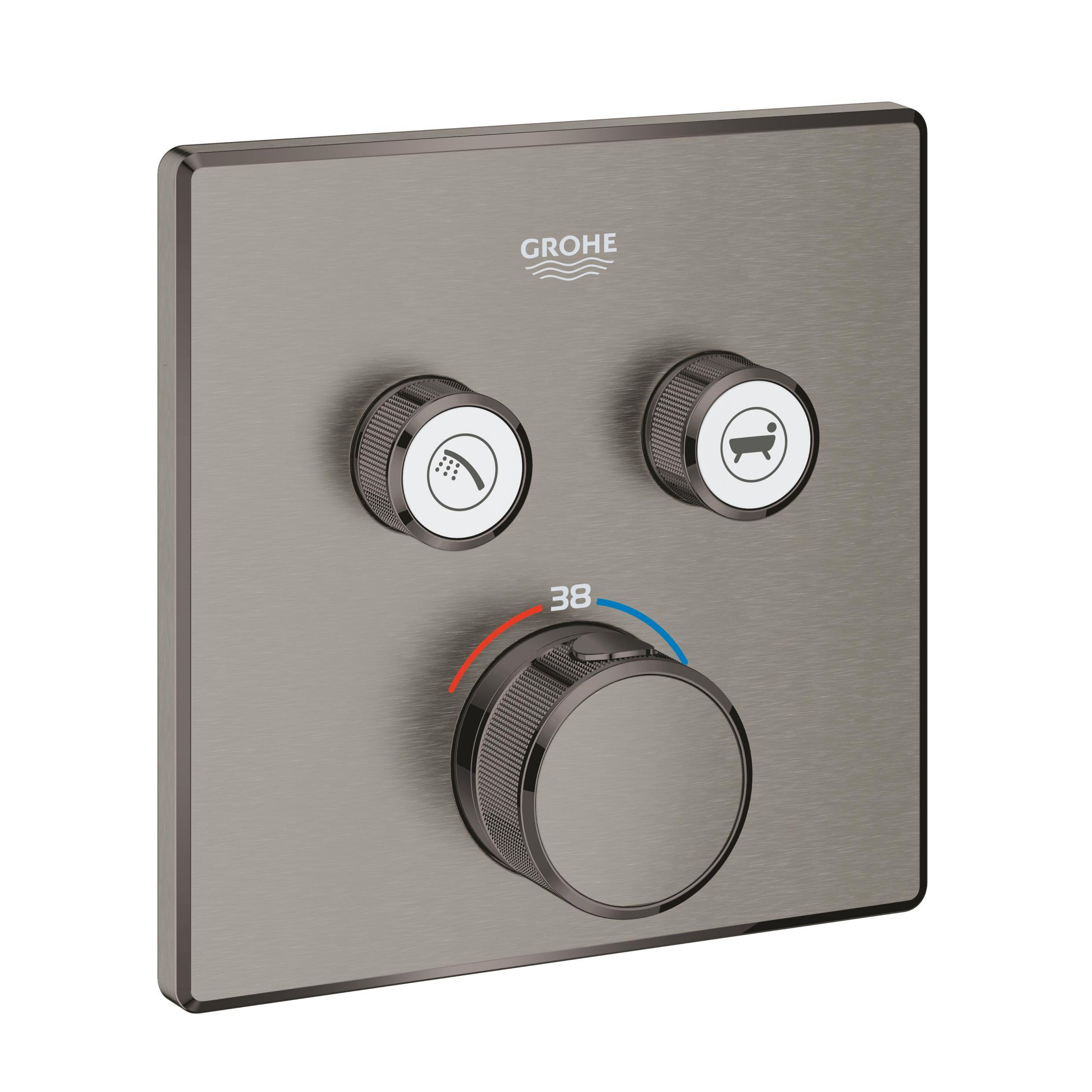 Grohe Grohtherm SmartControl Badewannen- und Duscharmatur Unterputz mit Thermostat Brushed Hard Graphite 29124AL0