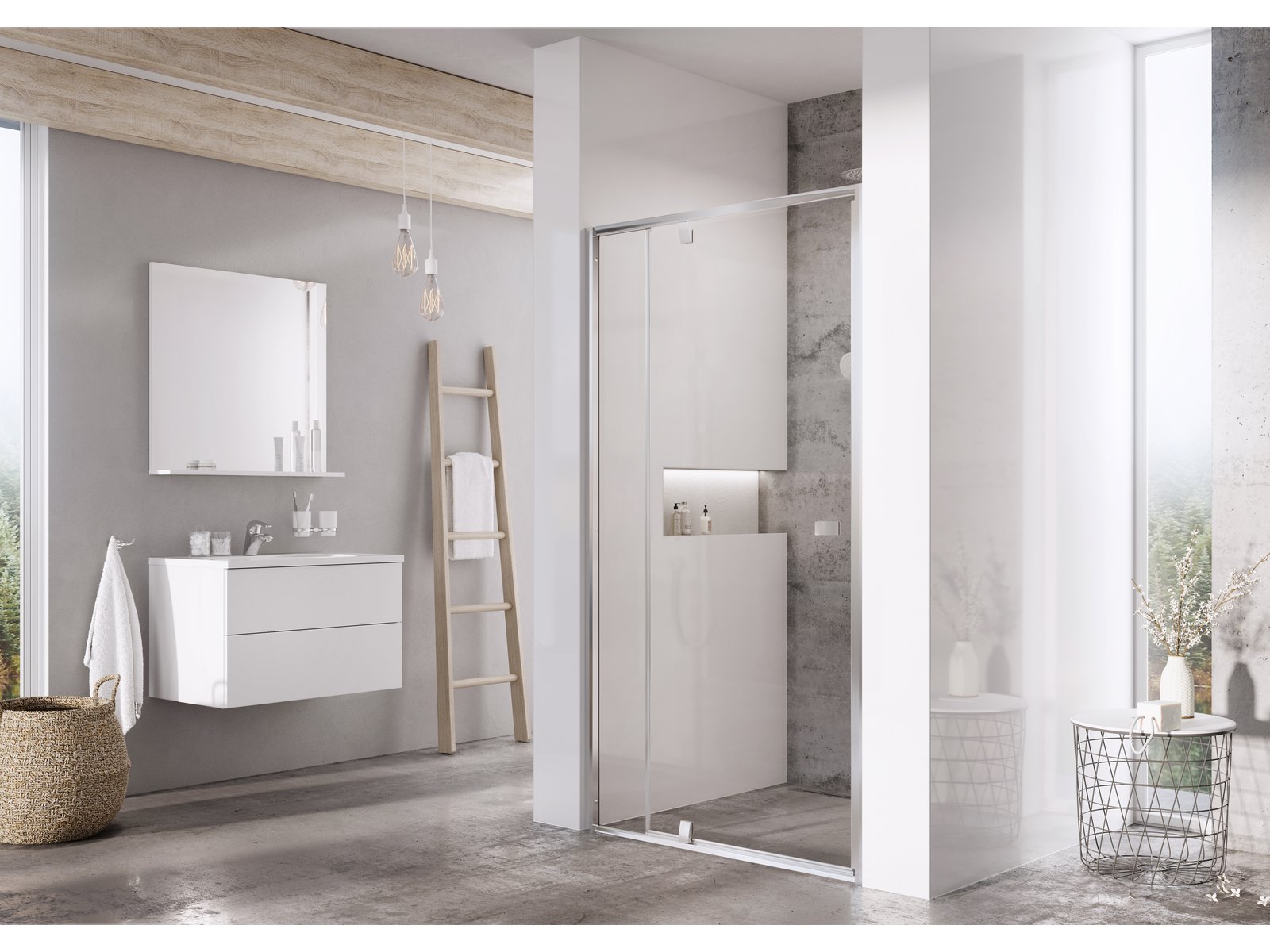 Ravak Pivot Duschtüren 120 cm aufklappbar satin Matte/durchsichtiges Glas 03GG0U00Z1