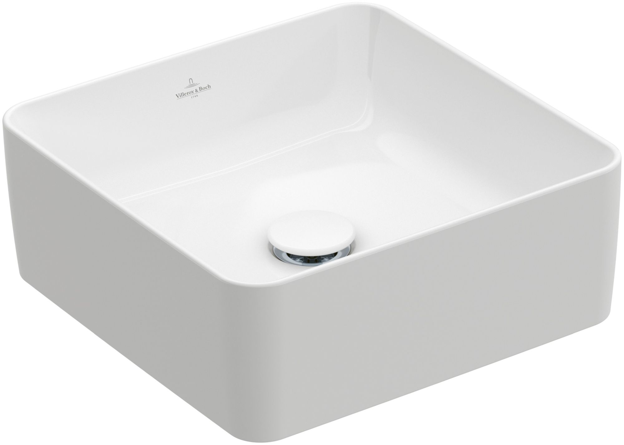 Villeroy & Boch Collaro Waschbecken 38x38 cm quadratisch Aufsatzwaschbecken weiß 4A2138R1