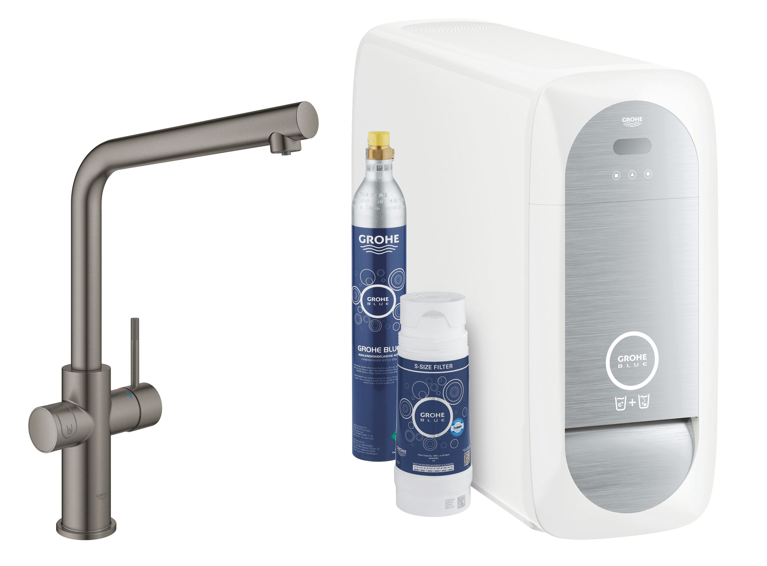 Grohe Blue Küchenarmatur mit Filter Stehend Brushed Hard Graphite 31454AL1