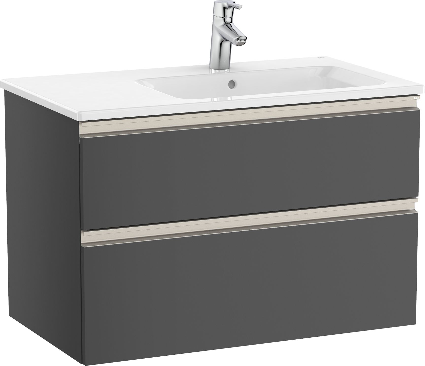 Roca Gap-N Waschbecken mit Unterschrank 80 cm anthrazit A851480153