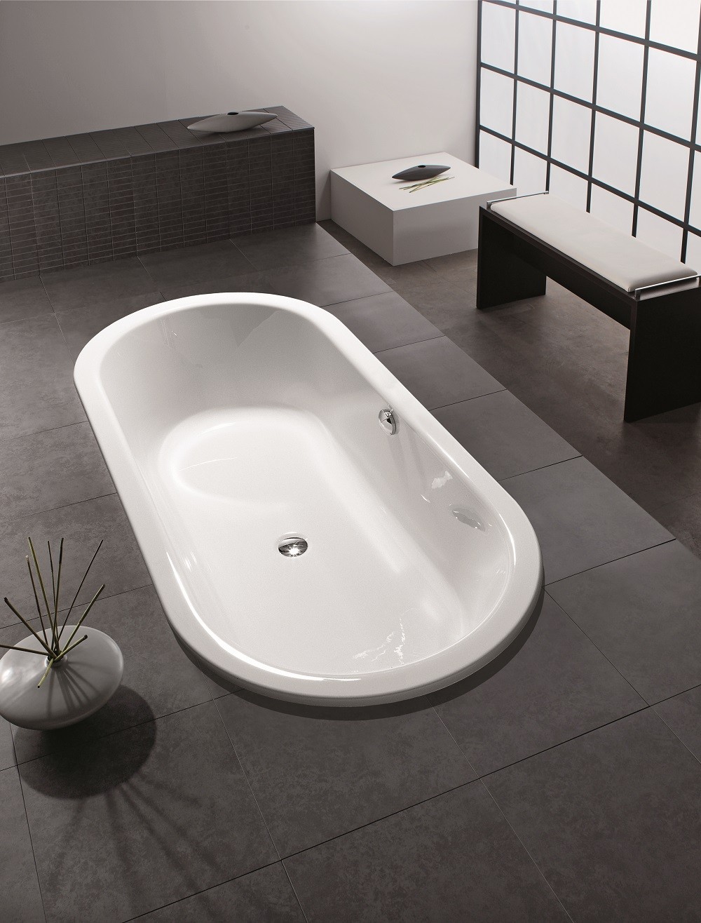 Hoesch Starck Ovale Badewanne 175x80 cm oval weiß 6135.010