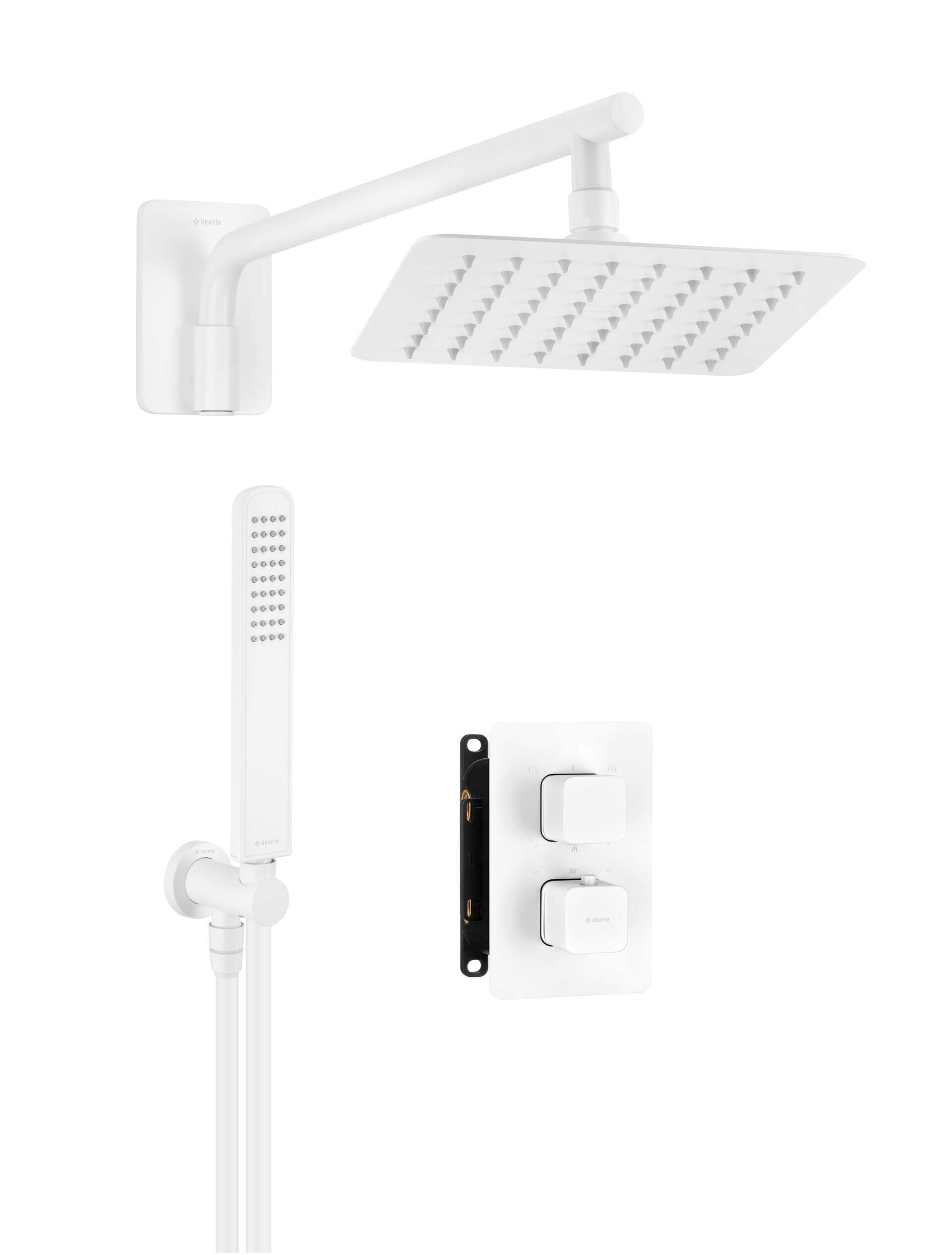 Deante Box Duschset Unterputz mit Thermostat weiß BXYZAECT