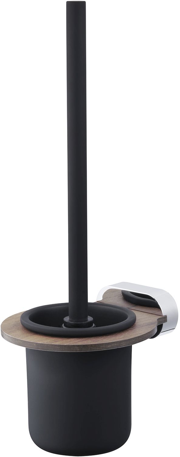 BISK Bergen Klobürste aufklebbar chrom-schwarz-holz 07059