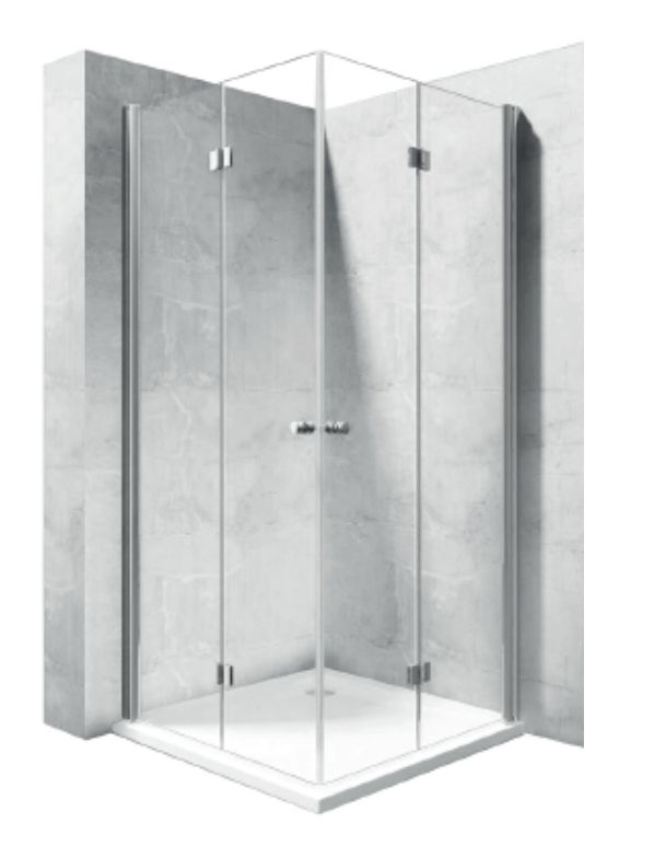 Rea Fold Duschtüren 80 cm faltbar chrom Glanz/durchsichtiges Glas REA-K7443