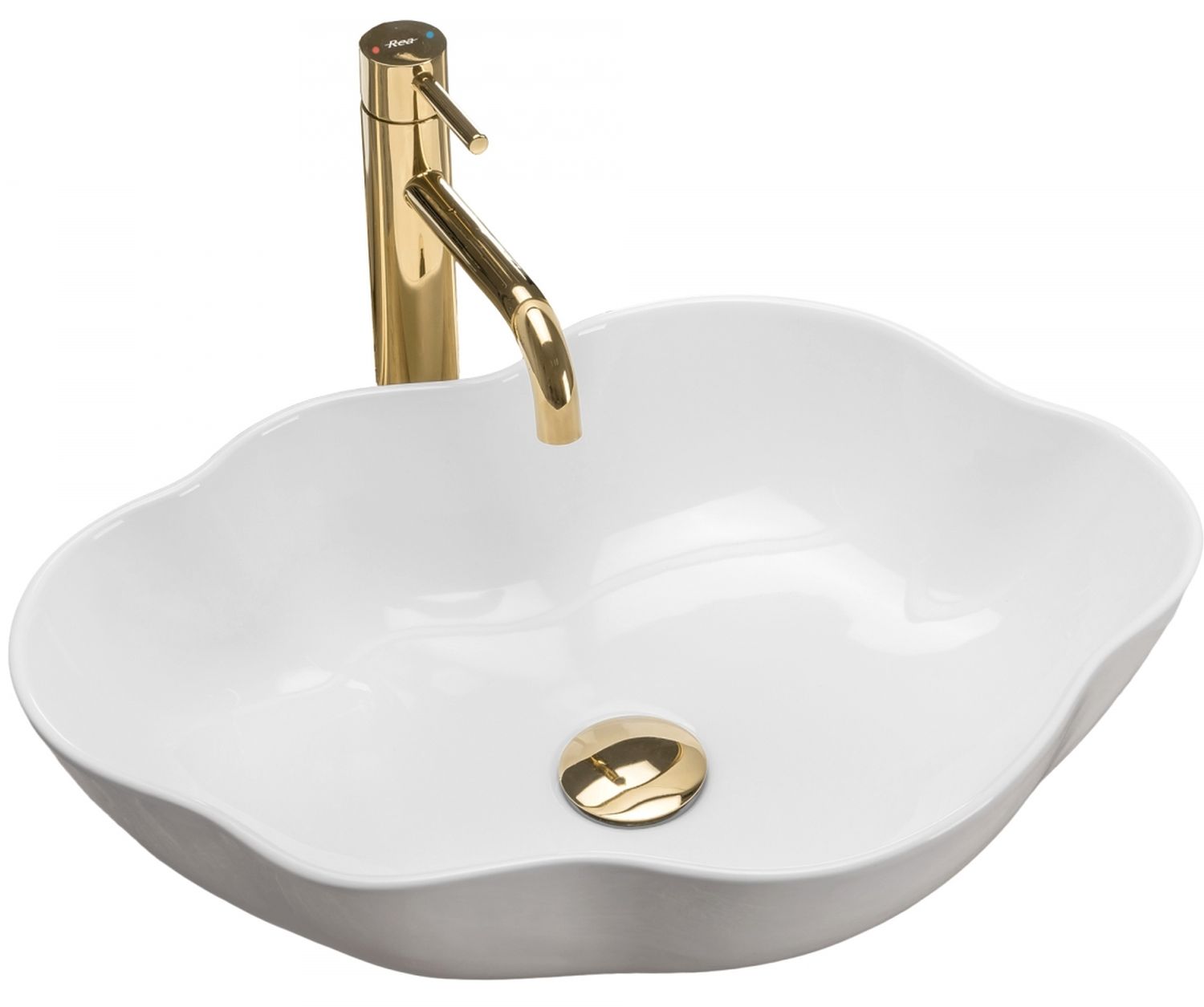Rea Pearl Waschbecken 51.5x37.5 cm Aufsatzwaschbecken weiß REA-U0265
