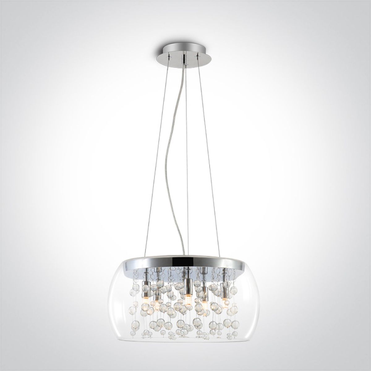 One Light Fotoni Pendelleuchte 5x9 W chrom-transparent 63166P