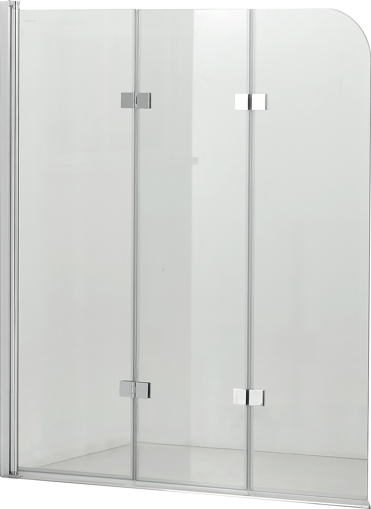 Hagser Anke Badewannenabtrennung 120 cm dreiteilig chrom Glanz/durchsichtiges Glas HGR40000023