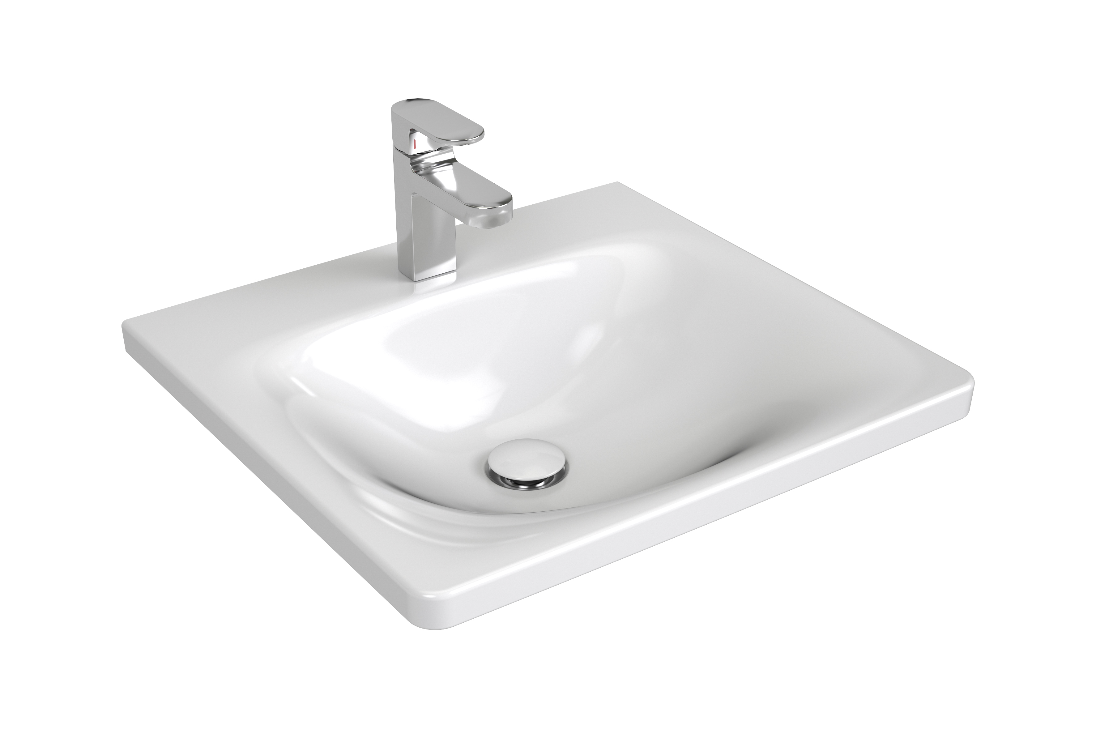 Ravak Balance Waschbecken 50x46.5 cm rechteckig Möbel weiß XJX01250000