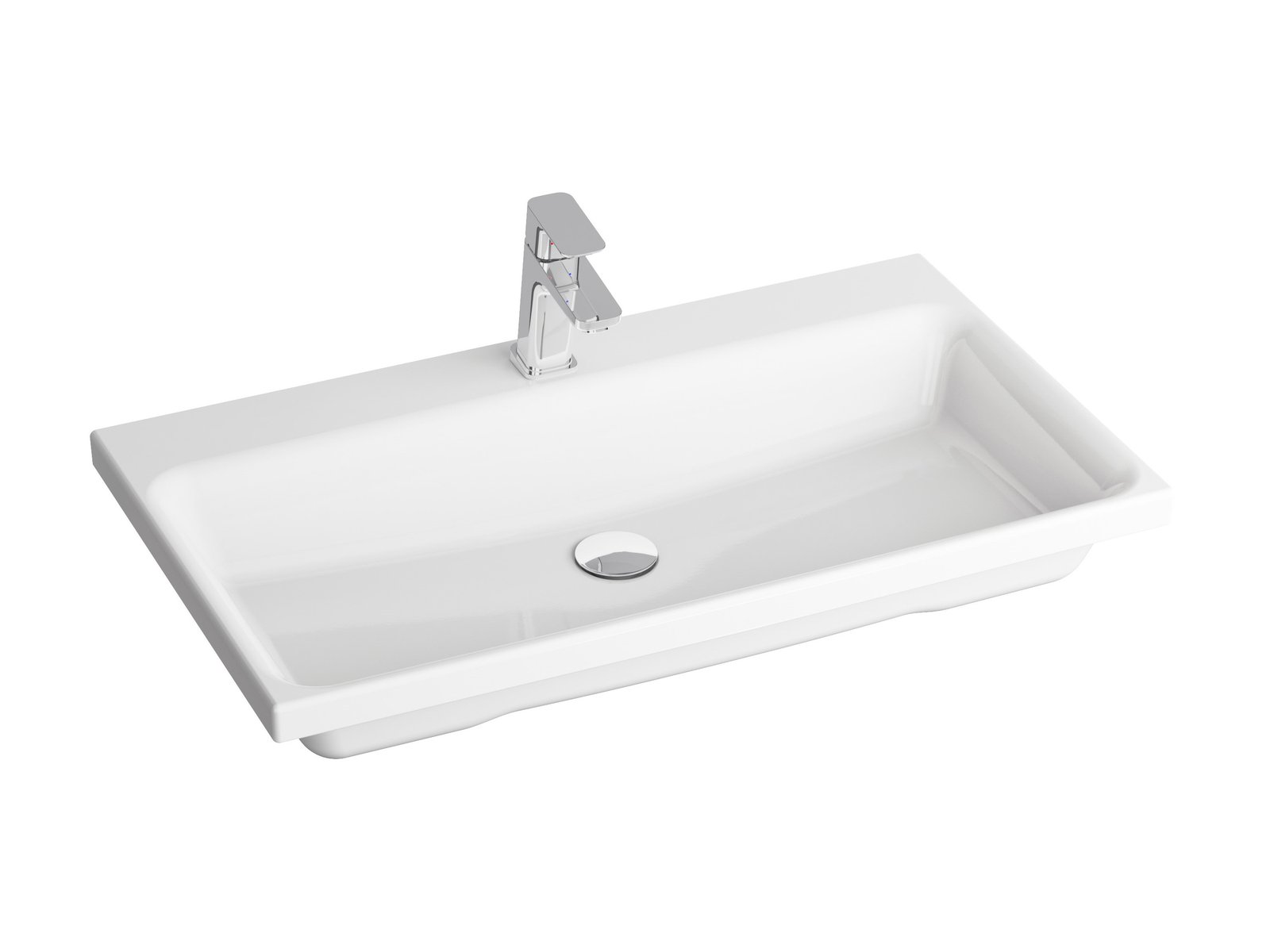 Ravak Comfort Waschbecken 80x46 cm rechteckig Möbel weiß XJX01280001