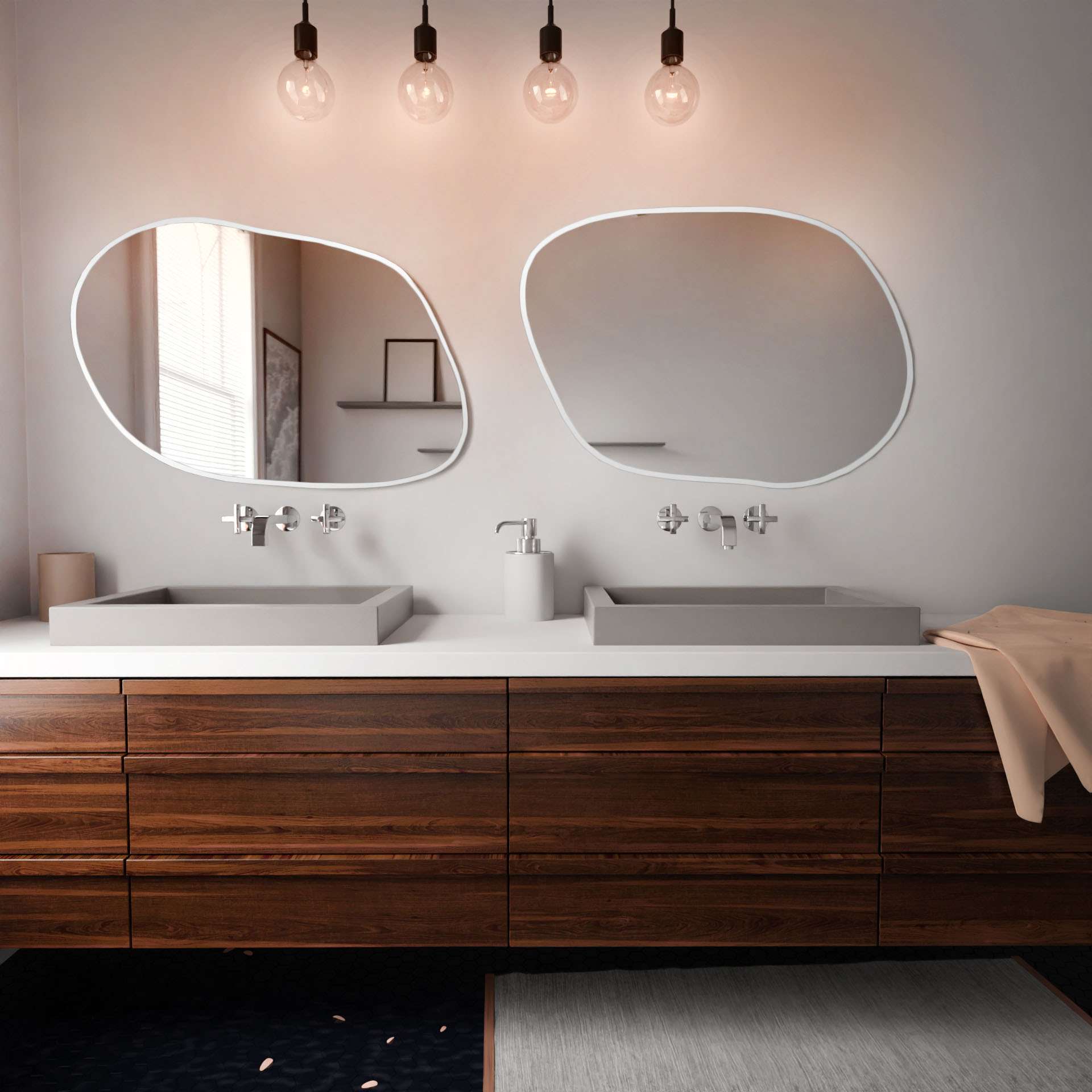 Baltica Design Tiny Borderbright Stain IV Spiegel 60x43 cm mit Beleuchtung weiß 5904107902906