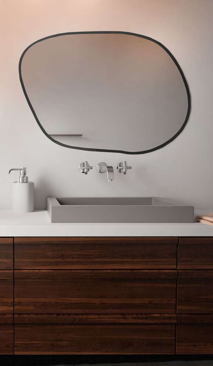 Baltica Design Tiny Borderbright Stain IV Spiegel 100x71 cm mit Beleuchtung schwarz 5904107903422