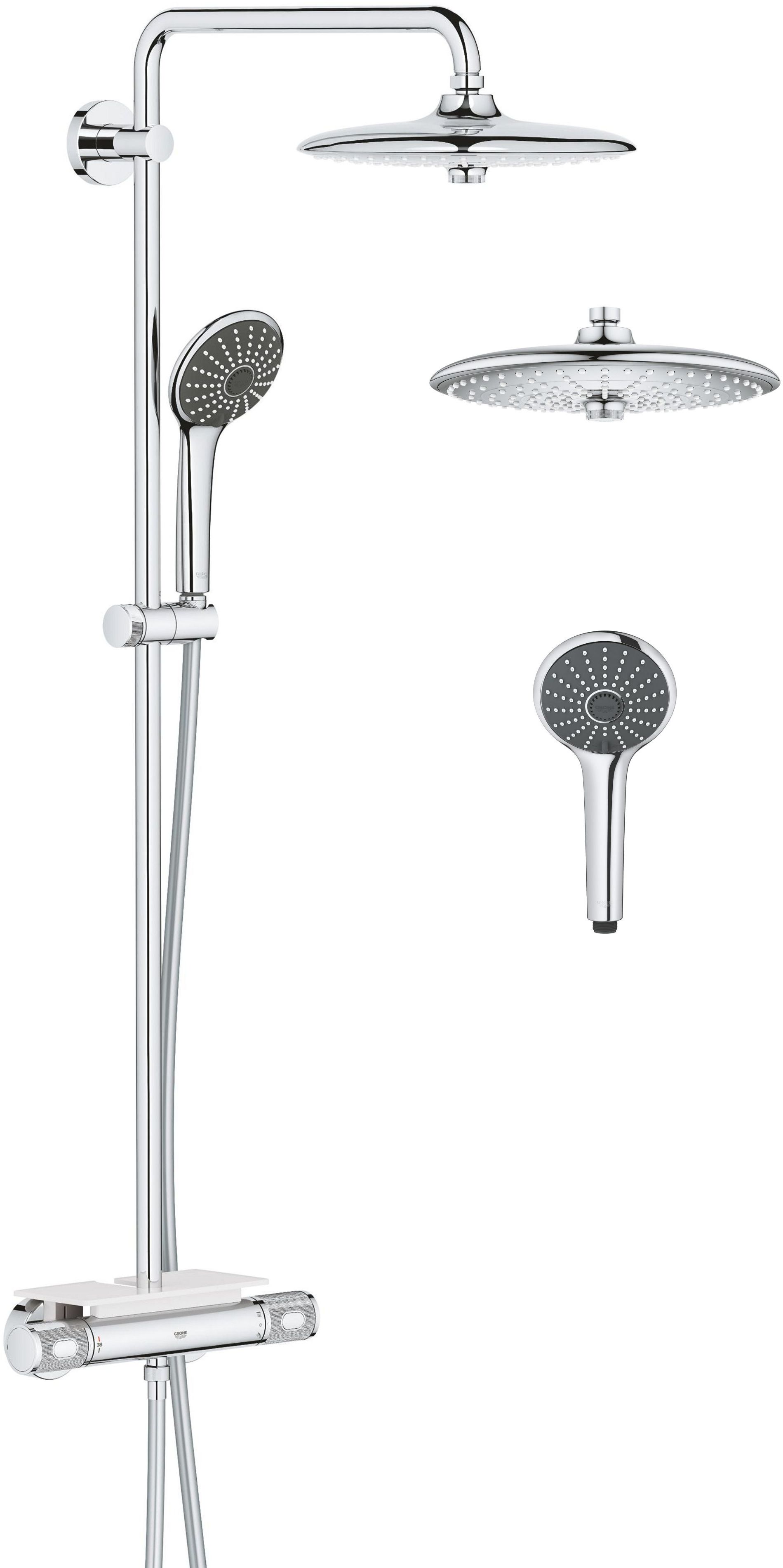 Grohe Vitalio Joy Duschset Wandmontage mit Thermostat mit Regenbrause StarLight Chrom 26403002