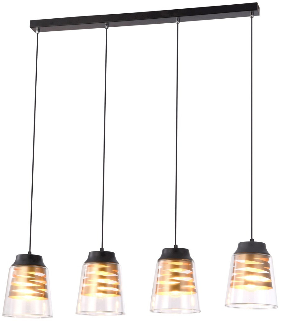 Rabalux Zenaida Pendelleuchte 4x60 W schwarz-transparent-gold 3544