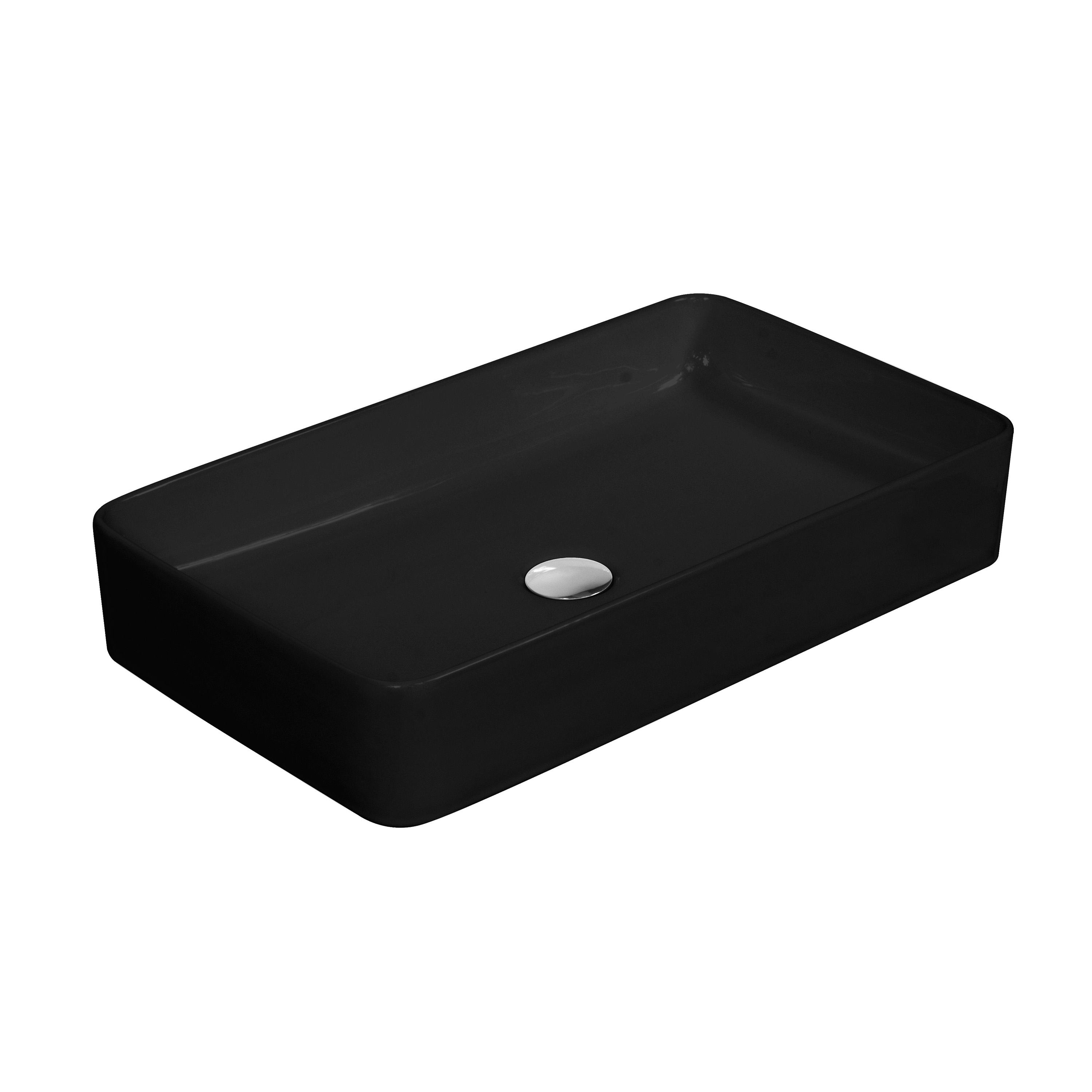 LaVita Pasana Waschbecken 60.5x34 cm rechteckig Aufsatzwaschbecken schwarz 5908211404622