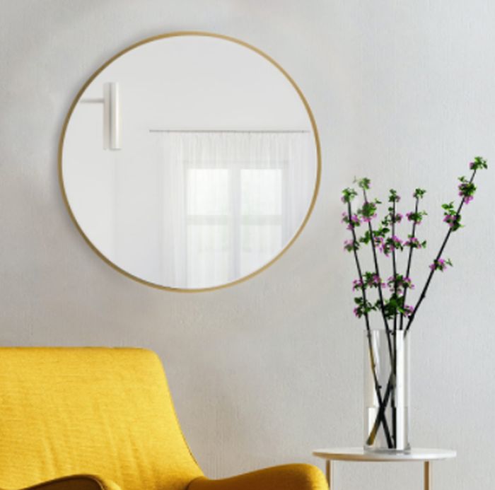 Baltica Design Tiny Border Round Spiegel 70x70 cm rund gold 5904107904436