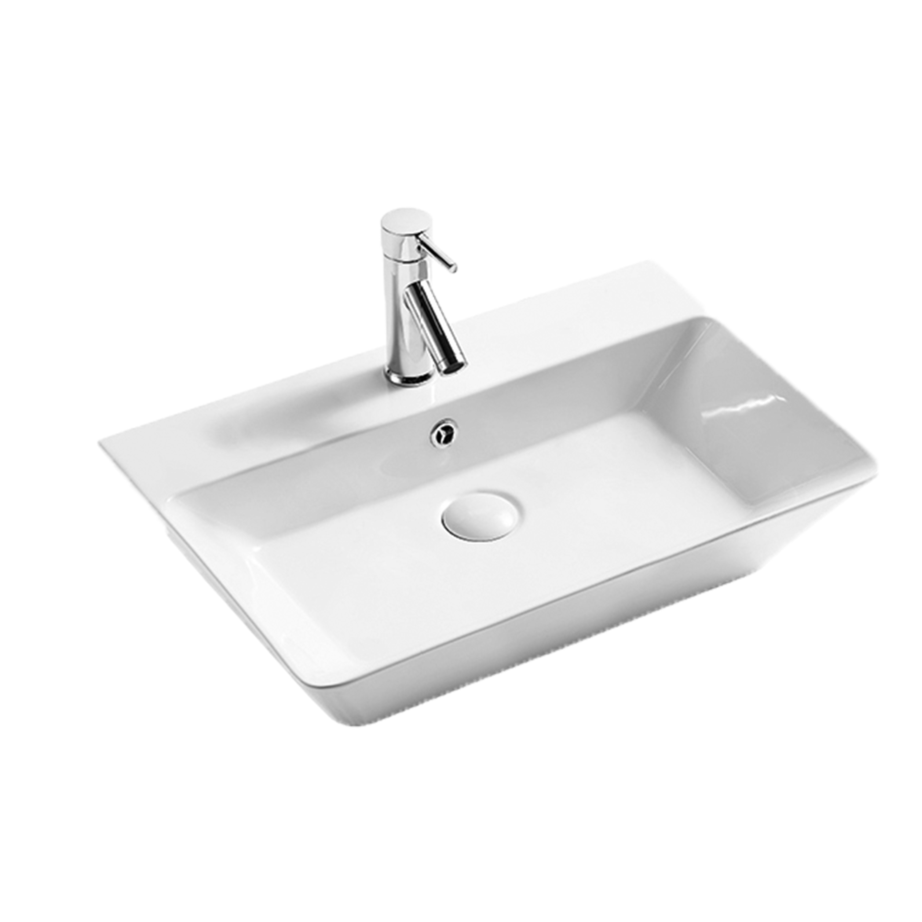 LaVita Cabrera Waschbecken 60x42.5 cm rechteckig Aufsatzwaschbecken weiß 5908211407272