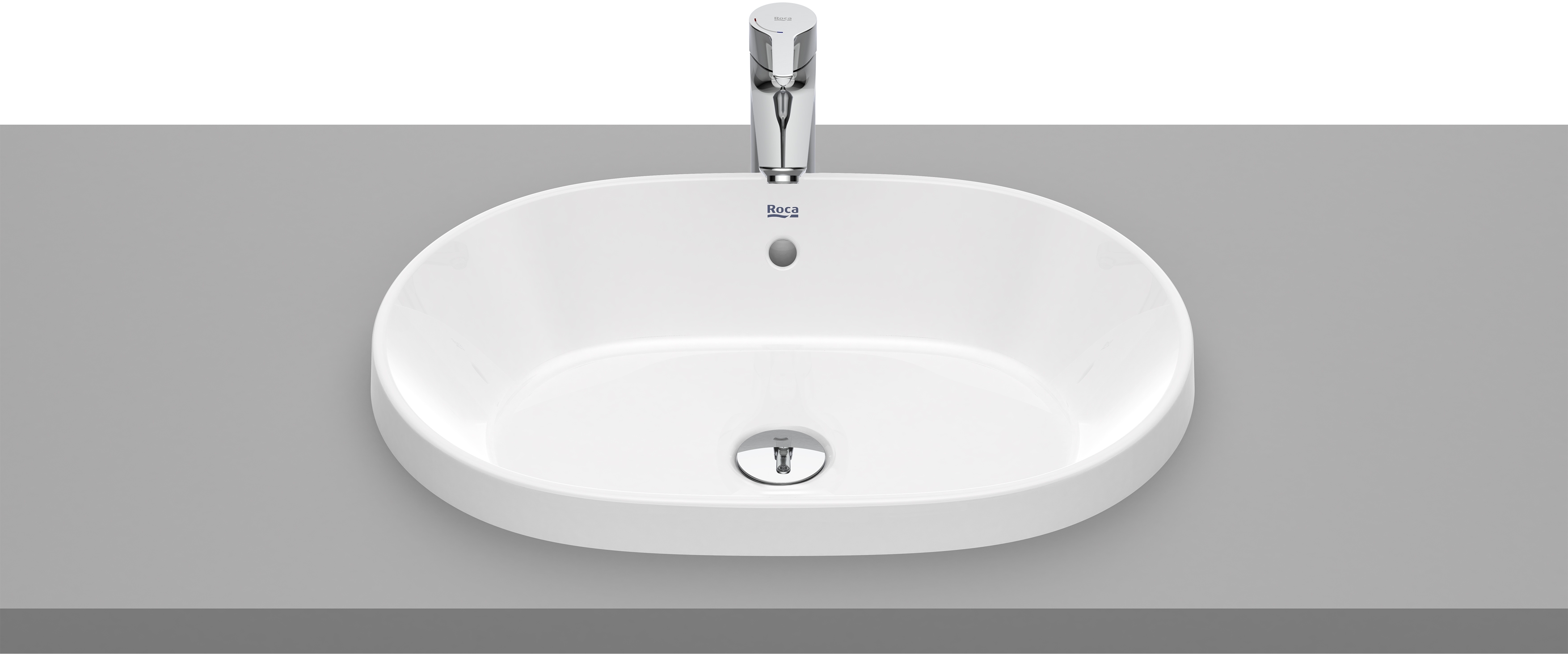 Roca Gap Round Waschbecken 55x39 cm oval Einbauwaschbecken weiß A3270Y5000