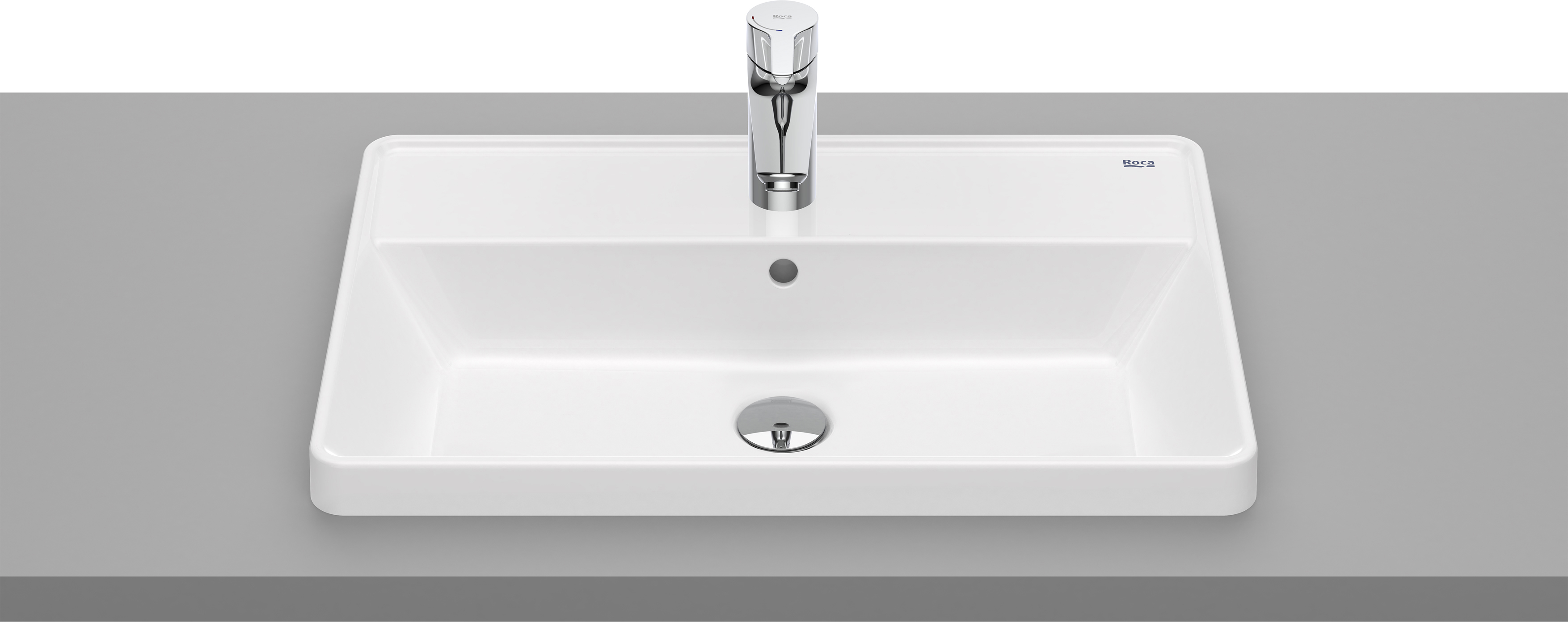 Roca Gap Square Waschbecken 60x39 cm rechteckig Einbauwaschbecken weiß A3270YA000