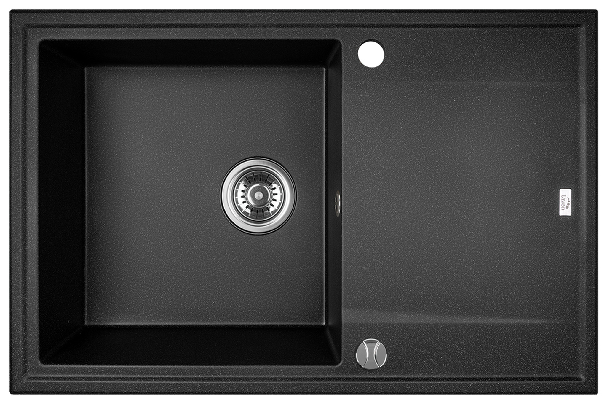 Laveo Megalo Granitspüle 78x50 cm schwarz SBE711T