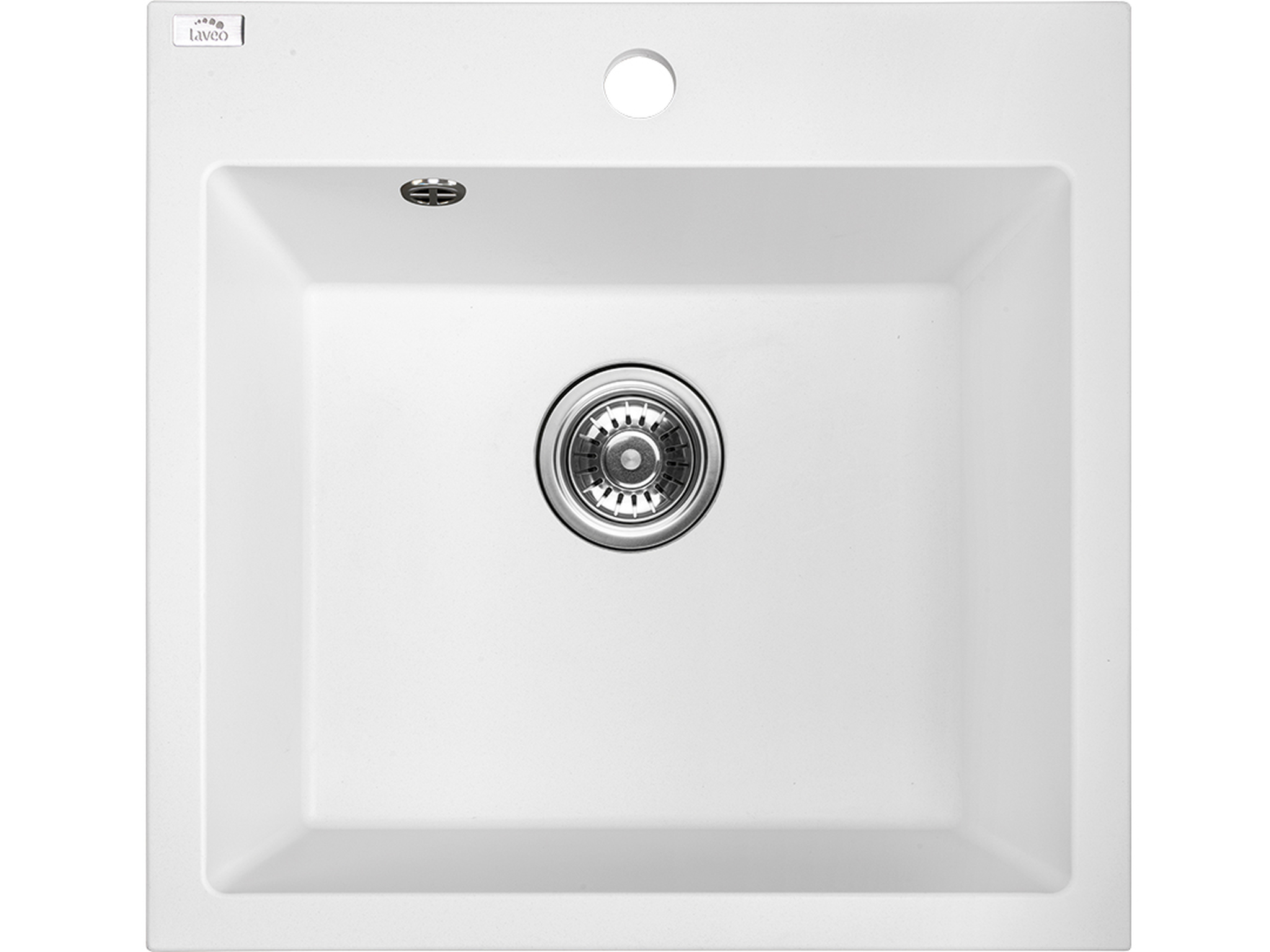 Laveo Alena Granitspüle 49x49 cm weiß SBA610T