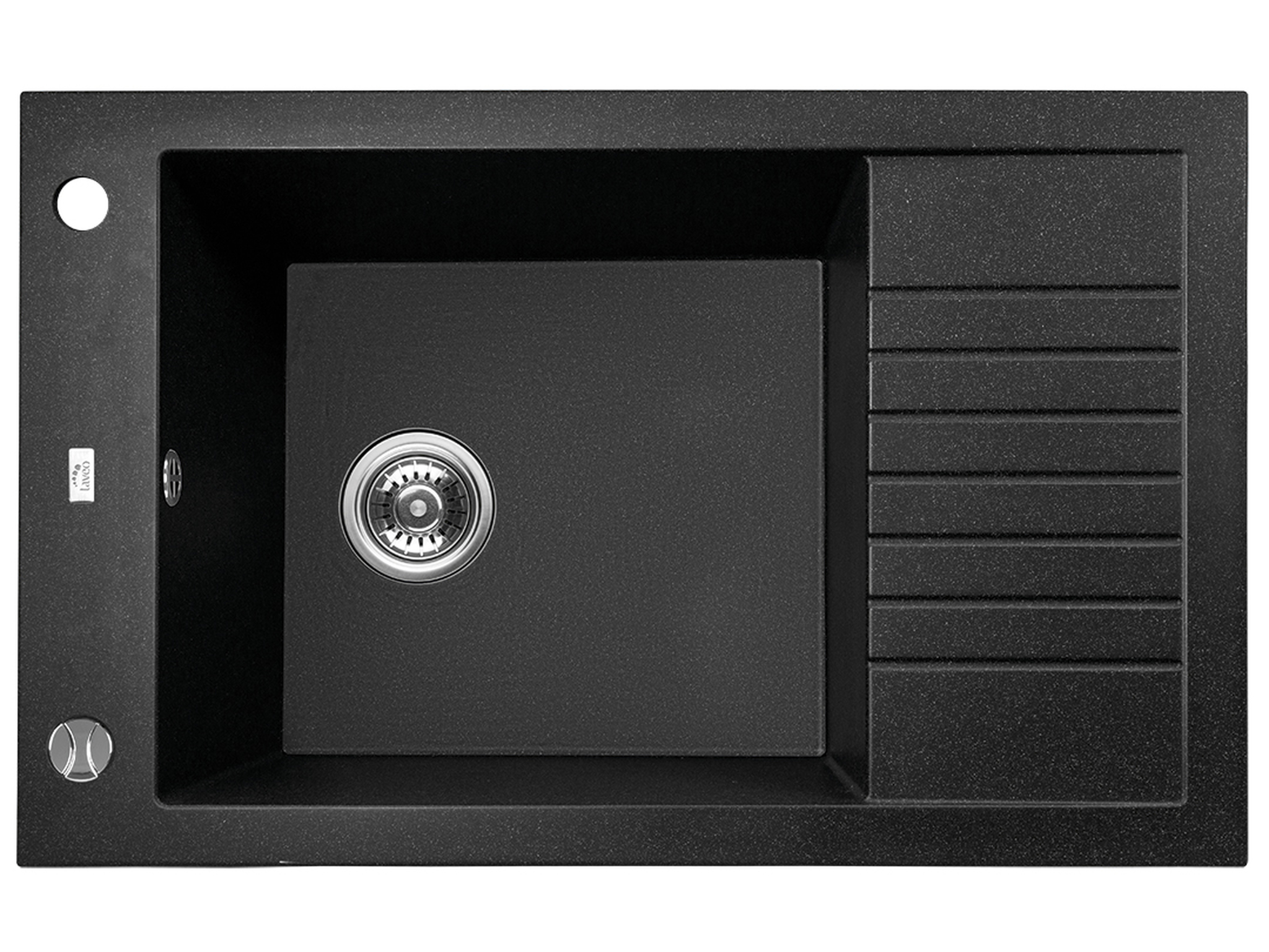 Laveo Pionier Granitspüle 78x50 cm schwarz SBR713T