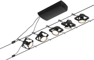 Paulmann Mac Kabelsystem 5x10 W schwarz-chrom 94434