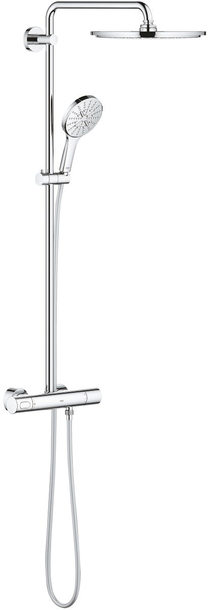 Grohe Rainshower Duschset Wandmontage mit Thermostat mit Regenbrause StarLight Chrom 27968001