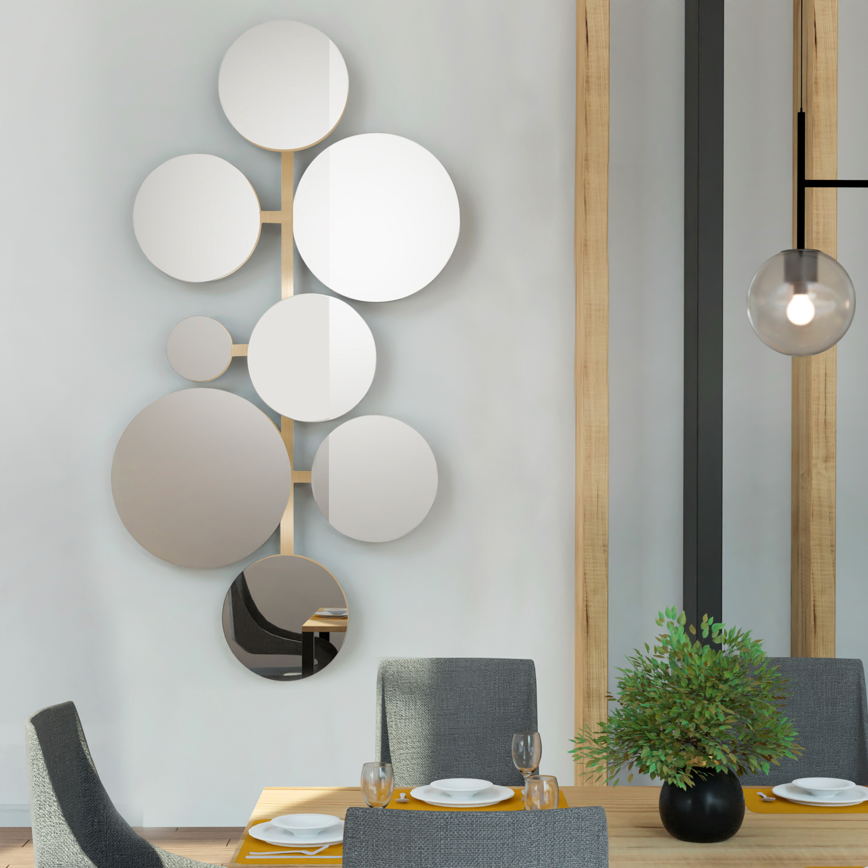 Baltica Design Molecua Spiegel 60x110 cm rund gold 5904107904597