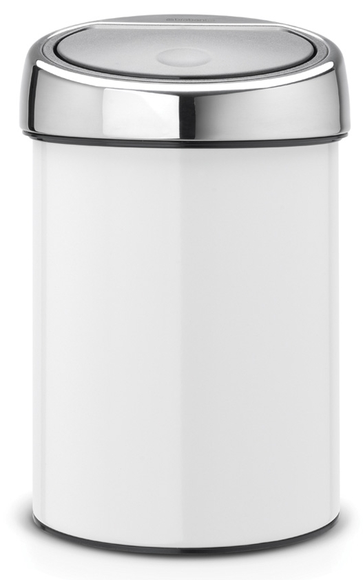 Brabantia Touch Bin Papierkorb 3 l chrom-weiß 364488