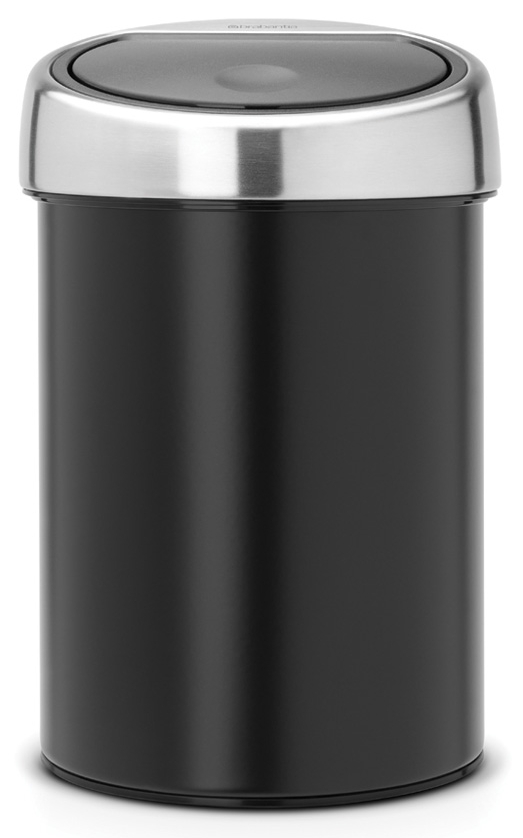 Brabantia Touch Bin Papierkorb 3 l chrom-schwarz 364440