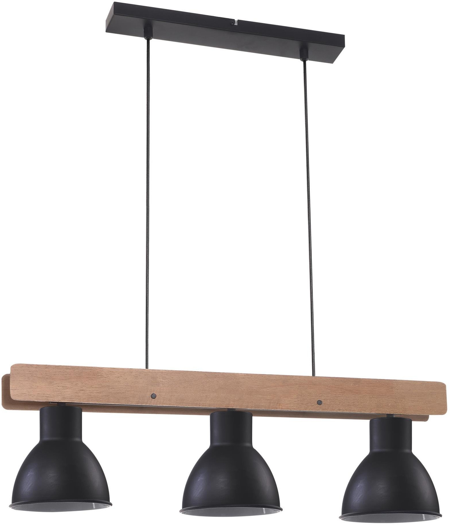 Candellux Vario Pendelleuchte 3x60 W schwarz-holz 33-73471
