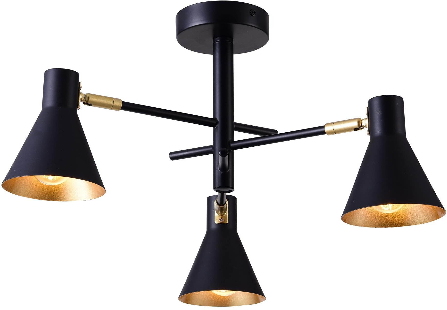 Candellux Less Deckenlampe 3x40 W schwarz-gold 33-70975