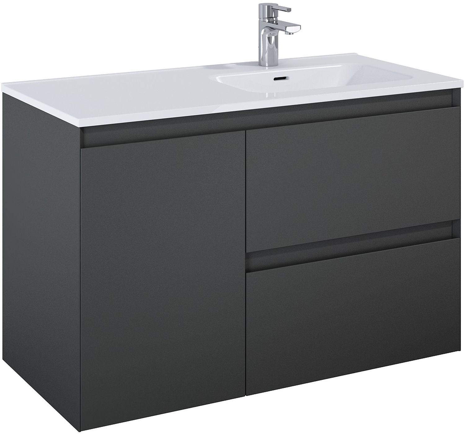 Elita Split Kabinett 100x45.8x63.5 cm Unterschrank hängend anthrazit RE011005056010